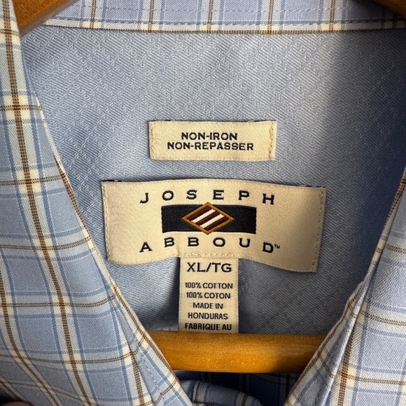 Joseph Abboud Men's Long Sleeve Button Up Shirt Check Blue‎ Size X-Large Pocket - Picture 4 of 12